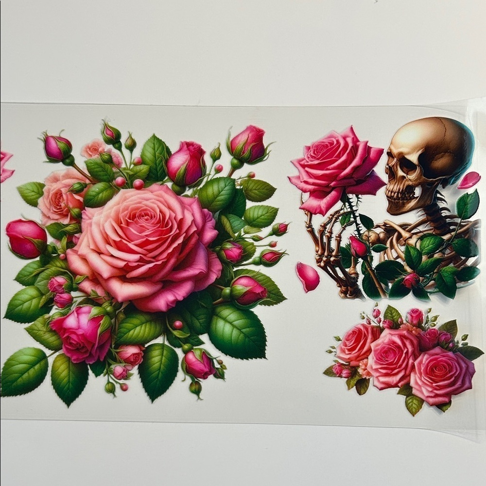 Rose & Skull Cup Decal